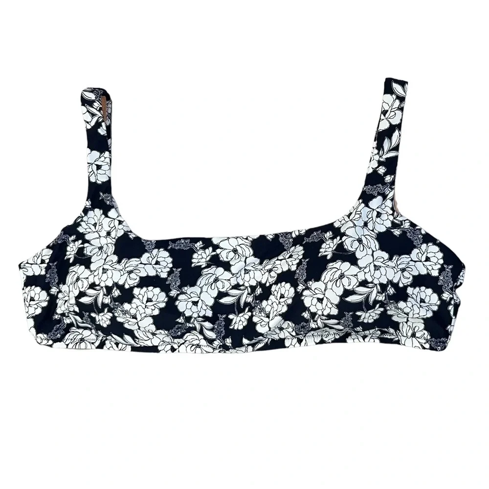 J. Crew Squareneck Bikini Top in Navy and White Magnolia Floral Size 3X NWT - Picture 4 of 8